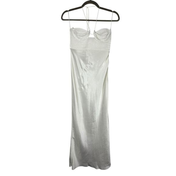Anna October Sarah Maxi Dress Halter Neck Satin Formal Bridal Wedding Gala XS - Picture 4 of 10
